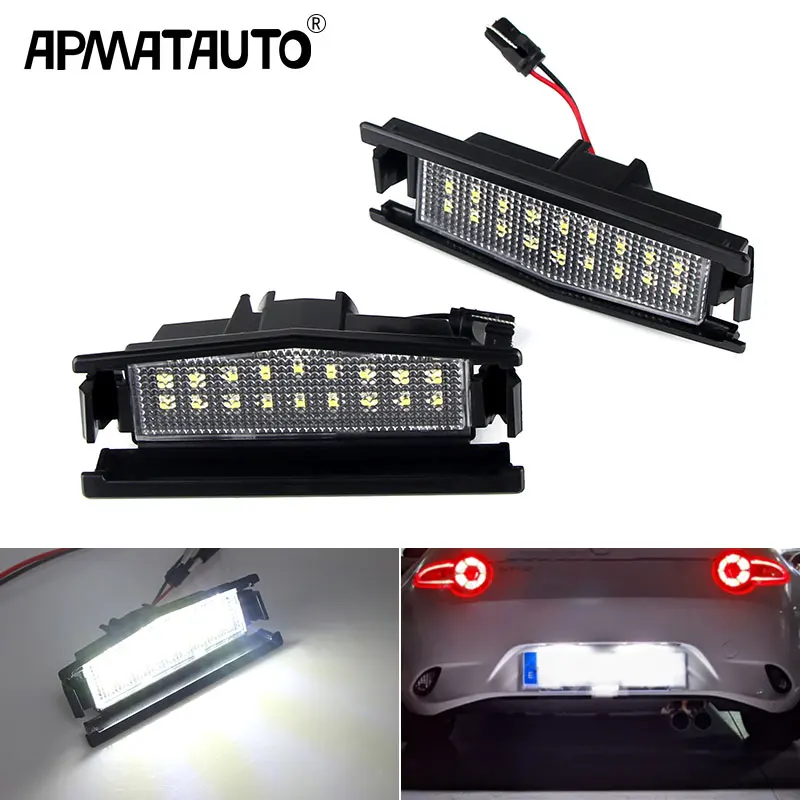 

2PCS 6000K LED License Plate Lamps Light For Mazda MX5 Miata (ND) MK4 & Mazda 2 Harchback M2 2015-2021 OEM#:D09H-51-270 A/B