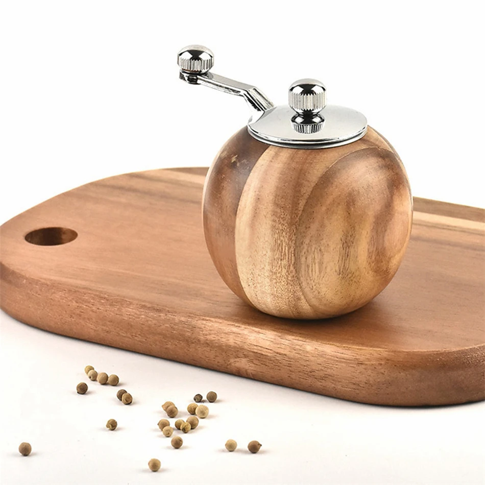 

Salt and Pepper Mill Solid Wood Pepper Mill with Strong Adjustable Ceramic Grinder Manual Seasoning Mill Kitchen Cooking Tools