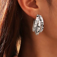 modern jewelry geometric coating hoop earrings popular design hot selling black white round circle earrings for girl lady gifts