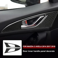 for mazda 3 axela accessories door inner handle panel decorate carbon fiber automotive interior trim stickers 2014 2017 2018