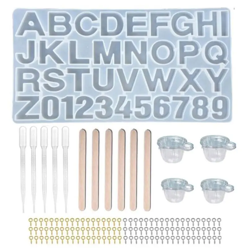 

1Set Crystal Epoxy Resin Mold Alphabet Letter Number Pendant Casting Silicone Mould DIY Crafts Jewelry Making Tools
