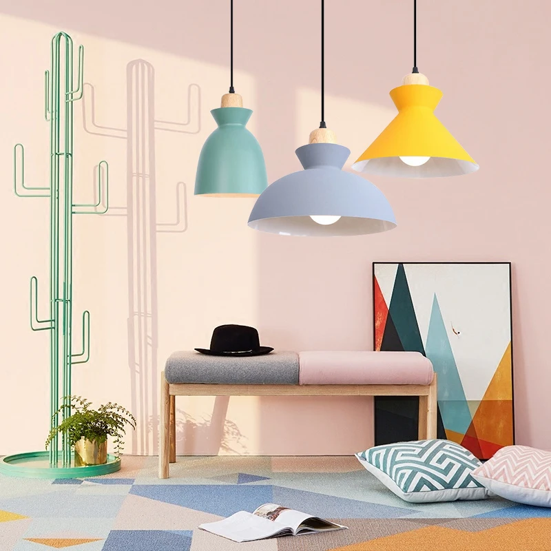 Пасторальный скандинавский подвесной светильник светодиодный E27 современный в