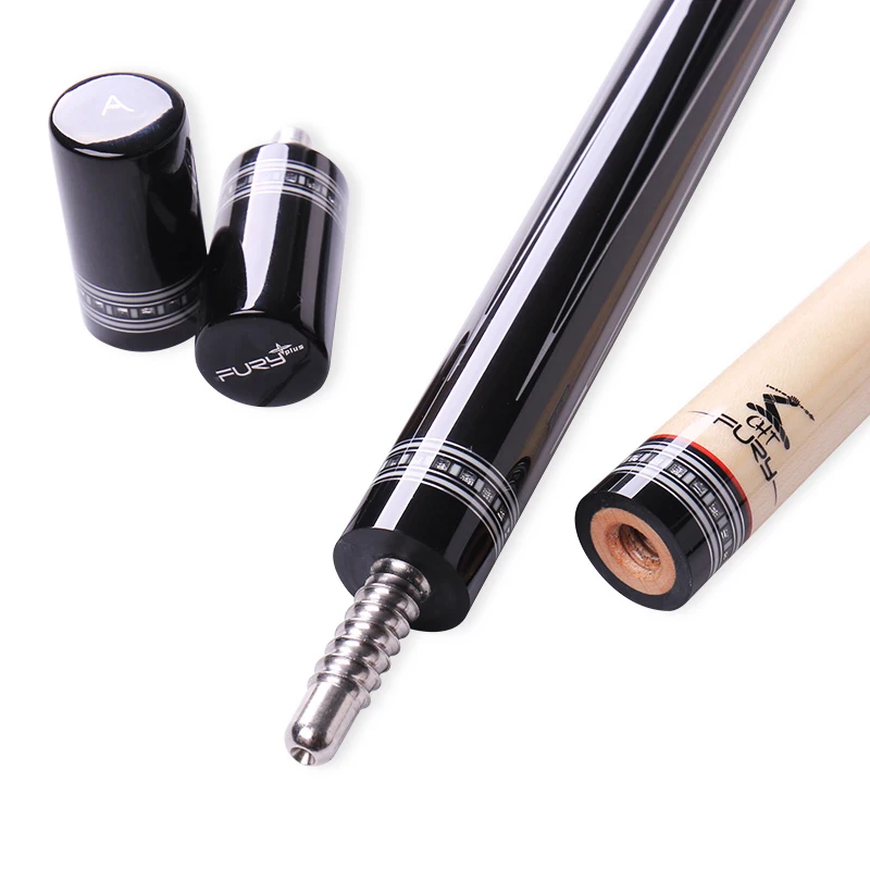

FURY Billiard Pool Cue 12.75 KAMUI Tip Snake Skin Grip Inlaid Shell Billiard Stick Kit XTC Ferrule Black 8 Nine Ball China