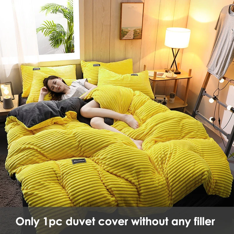 Зимний теплый пододеяльник из кораллового флиса 1 шт. покрывало не включает