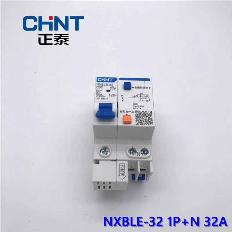 

CHNT Miniature Leakage Circuit Breaker DZ47LE NXBLE-32 Type C 1P+N 6A 10A 16A 20A 25A 32A Household Air Switch CHINT RCBO