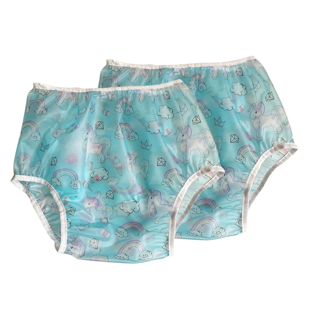 2 упаковки пижамы для детей и взрослых, Водонепроницаемый брюки-абдль ПВХ пеленки недержания тянуть ТПУ Пластик брюки