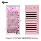 Шелковые мягкие 3D4D5D готовые объемные веерные ресницы для наращивания, макияж на длинной ножке, премиальные русские объемные ресницы, логотип на заказ