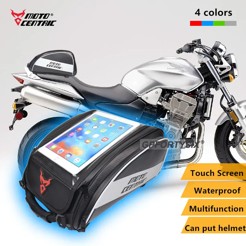 

Motorcycle Bag Waterproof Motorbike Magnet Oil Fuel Tank Bag Rear Seat Tail Bag Large Window Mobile Phone Ipad Navigation Pack
