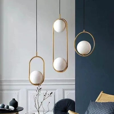 

Nordic Led Pendant Lights Lighting Luminaire Modern Hanging Lamp Lustre Suspension Ball Glass Pendant Lamps Kitchen Fixtures