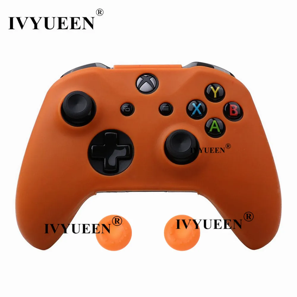 Оранжевый Силиконовый защитный чехол-накладка IVYUEEN для microsoft Xbox One X S Slim с джойстиком для джойстика для Xbox - Цвет: Оранжевый