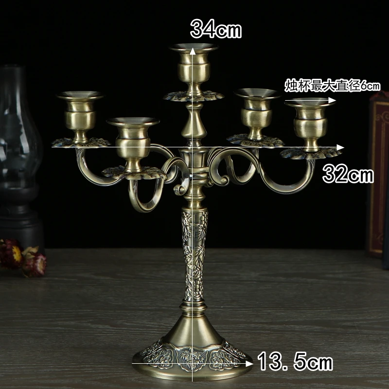 Nordic Retro Metal Five Arm Candlestick Home Decor Candle Holders Wedding Centerpieces Romantic Accessories Bougeoir Gift FC373 | Дом и сад