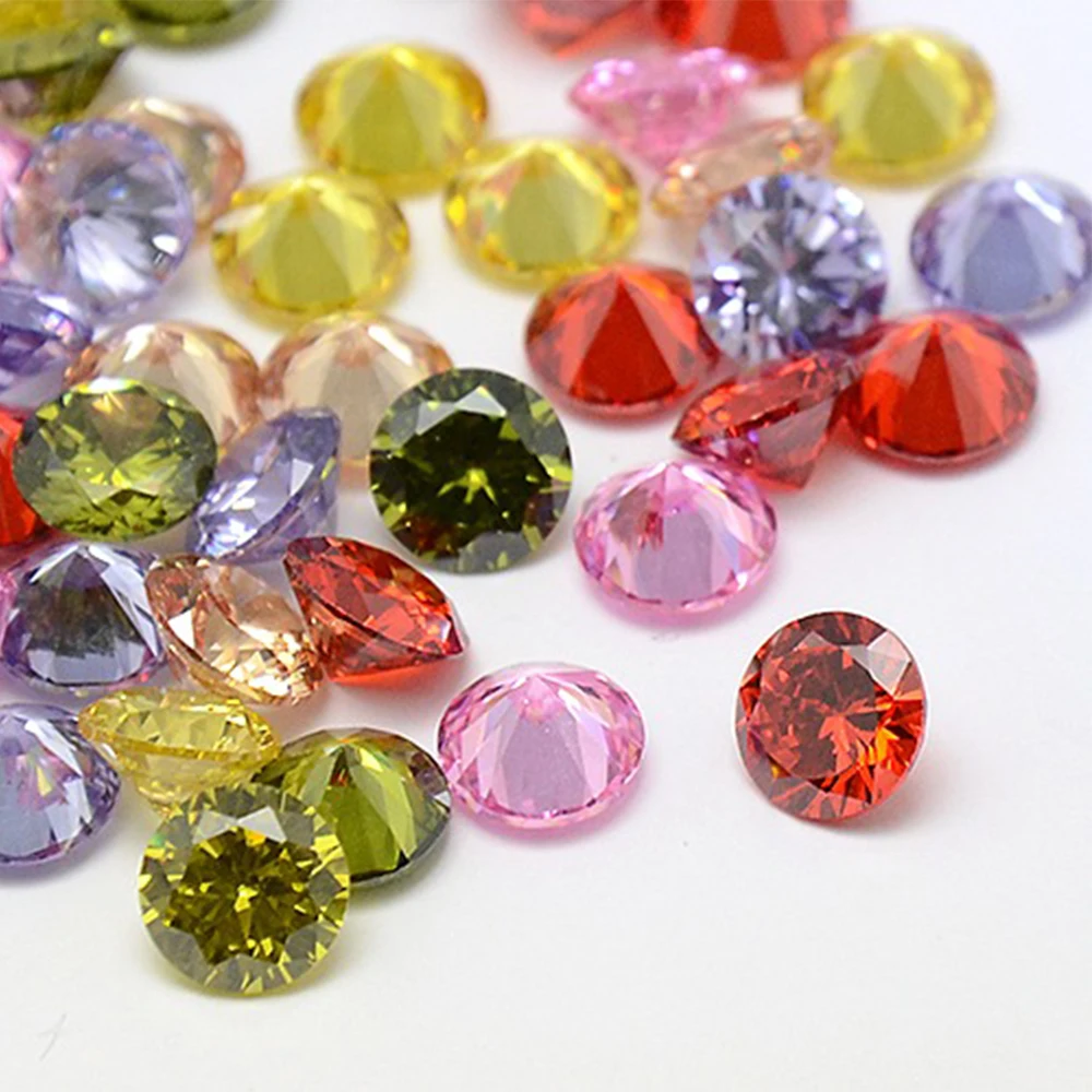 

1000pcs 2.5mm/3mm/4mm Mixed Color Transparent Cubic Zirconia Stone Beads Grade A Beads For Jewelry Making