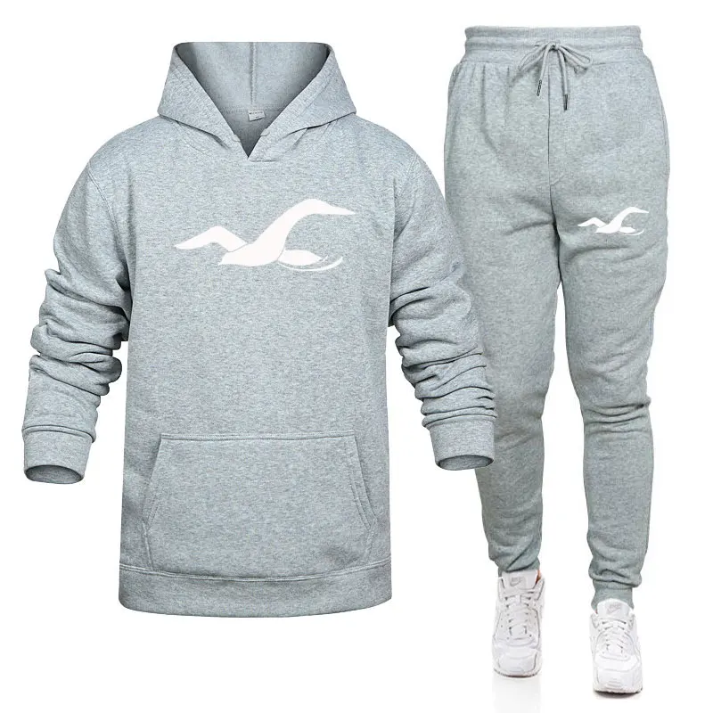 

Autumn Winter 2021 New Hoodie Suit Men Long Sleeve Fashion Brand Print Sweatshirt+Loose Comfort Jogging Sweatpants Two-piece