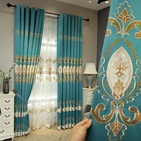 european style curtains embroidered high end luxury custom shading finished products curtains for living dining room bedroom