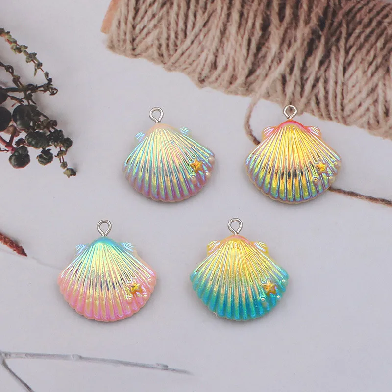 

10Pcs Colorful Seashells Beads Shell Charms Pendants Beads for Diy Handmade Necklace Earring Accessories