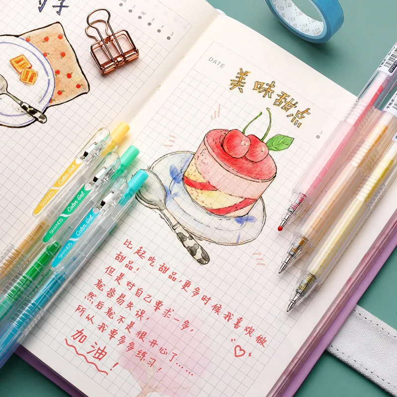 

Morandi color retro color gel pen set candy juice pen hand account ballpoint pen refill hand account stationery