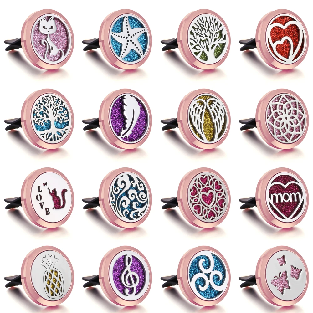 Подвеска-медальон для ароматерапии розовое золото автомобильный парфюмерный