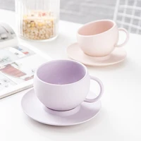 nordic luxury creativity saucer ceramics modern solid color manual eco friendly coffee cup reuseable canecas desktop art ek50bd