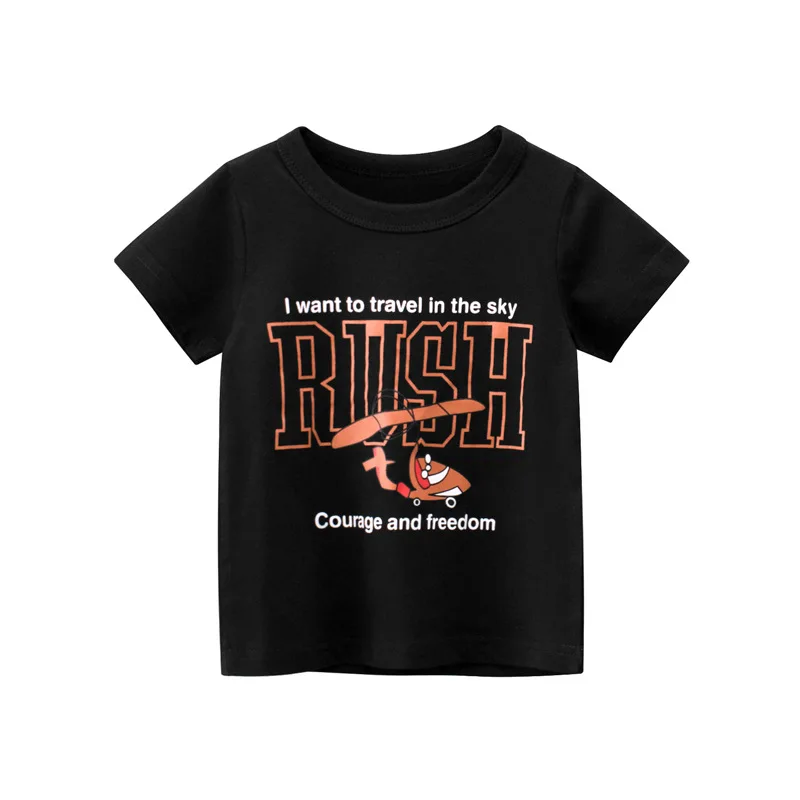 

2022 Summer Children T-Shirts Clothes for Boys 100% Cotton Short Sleeve Cartoon Letter Print Kids Bottom Shirt Clothing