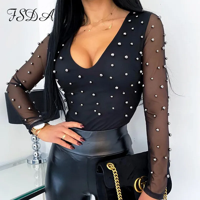 Женская блузка с V-образным вырезом длинным рукавом | одежда