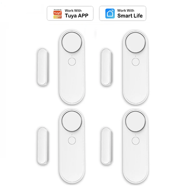 

1-8pcs WiFi Window Door Sensor Alarm Detector Low Power for Tuya Smart Life APP Real-time Monitor Compatible wiht Tuya Sensor