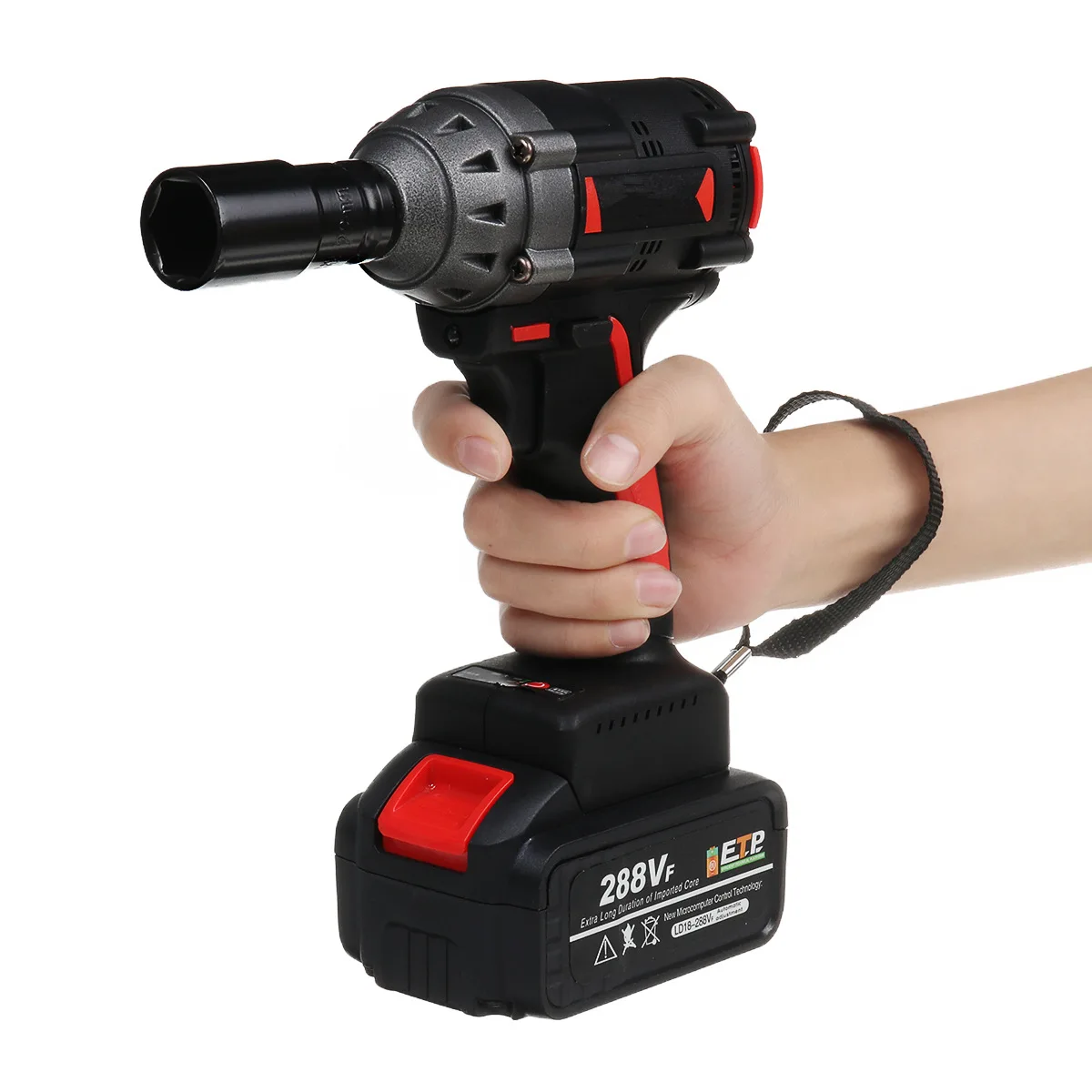 

288VF Brushless Cordless Electric Impact Wrench Rechargeable Wrench Power Tools Hand Drill With Charger [+1pc Battery & Sleeve]