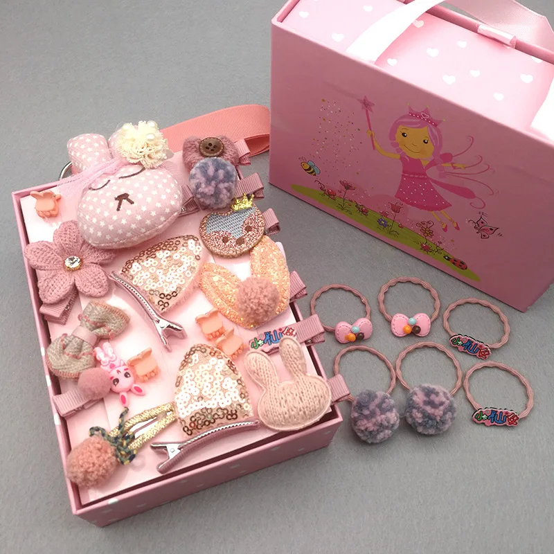 24 шт./компл. детские заколки для волос милые аксессуары девочек бант цветок с