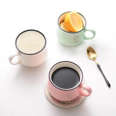 Керамика креативные милые смайлик Кружка Пить воду чашки завтрак кружка для