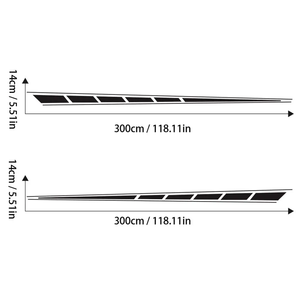 

Pop Sale 2 Pcs 300x14 Cm Both Sides Stickers Tuning Style Side Band Bumper Car Wrap Vinyl Film Wholesale Quick Delivery CSV