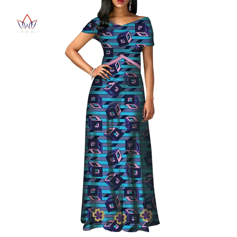 fashion African Dresses for Women Dashiki short sleeve Africa clothing Plus Size Patchwork Party Dresses for Women WY3924 - Цвет: 16