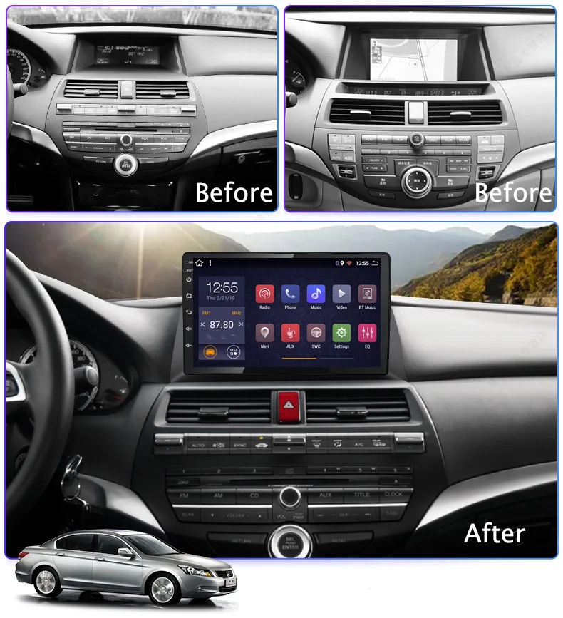 10 1 дюймовый 8 ядерный IPS + 2.5D Android 2 32G автомобильный DVD GPS навигатор для Honda Accord 2008 2009