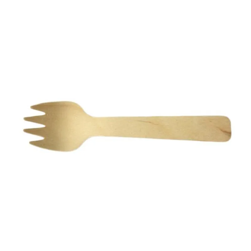 100 шт одноразовые деревянные столовые приборы вилки вечерние посуда деревянная