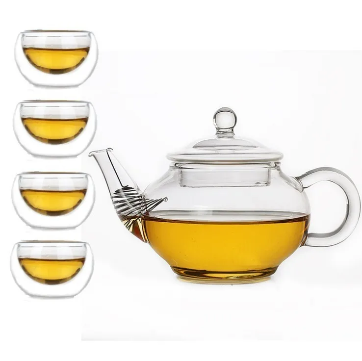 Термостойкий высокотемпературный стеклянный мини чайник для инфузии чая 250 мл