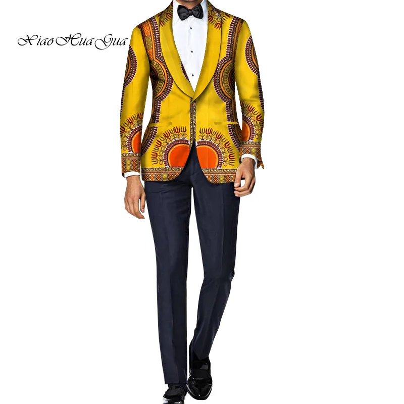 Мужской Блейзер нарядная африканская Дашики Мужская одежда Свадебный костюм