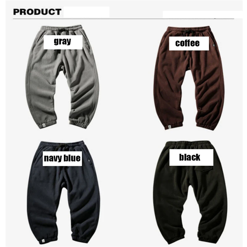 Fashion Men Harem Pants 2021 Spring Warm Fleece Trousers Japanese Style Outdoor Jogger Sport Male Loose Pants Pantaloni Da Uomo blue harem pants