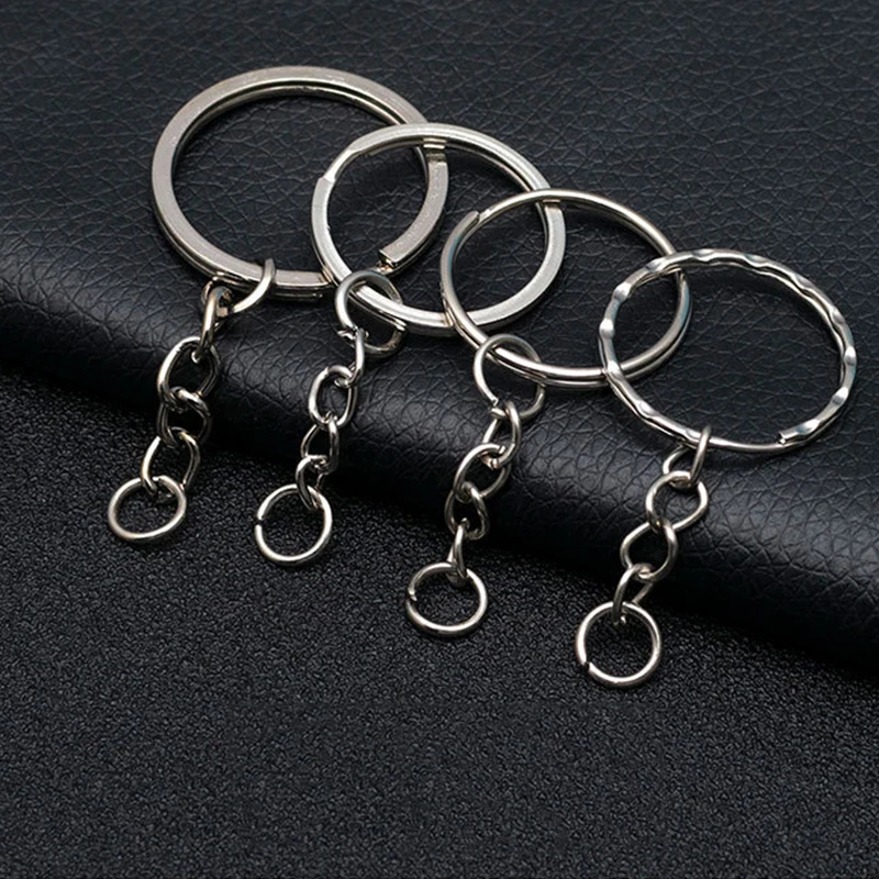 

10pcs/lot Metal Key Chains Key Ring Link Pendant Keychain Accessories Keyfob Jewelry Making Wholesale Couples Keyrings DIY