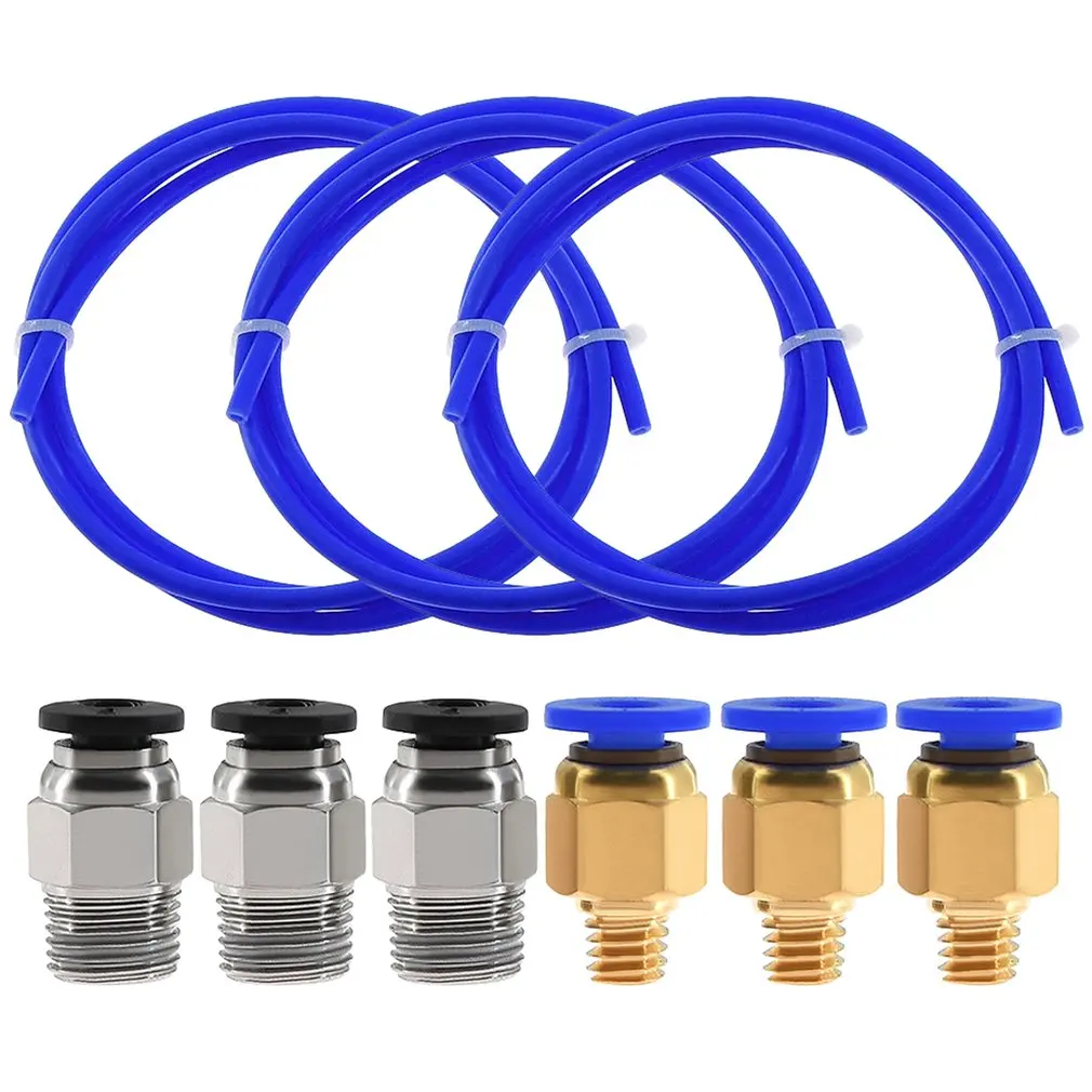 PTFE трубка + 3 PC4-M6 пневматический соединитель PC4-M10 шт 1 м синий для 3D принтера 75 мм