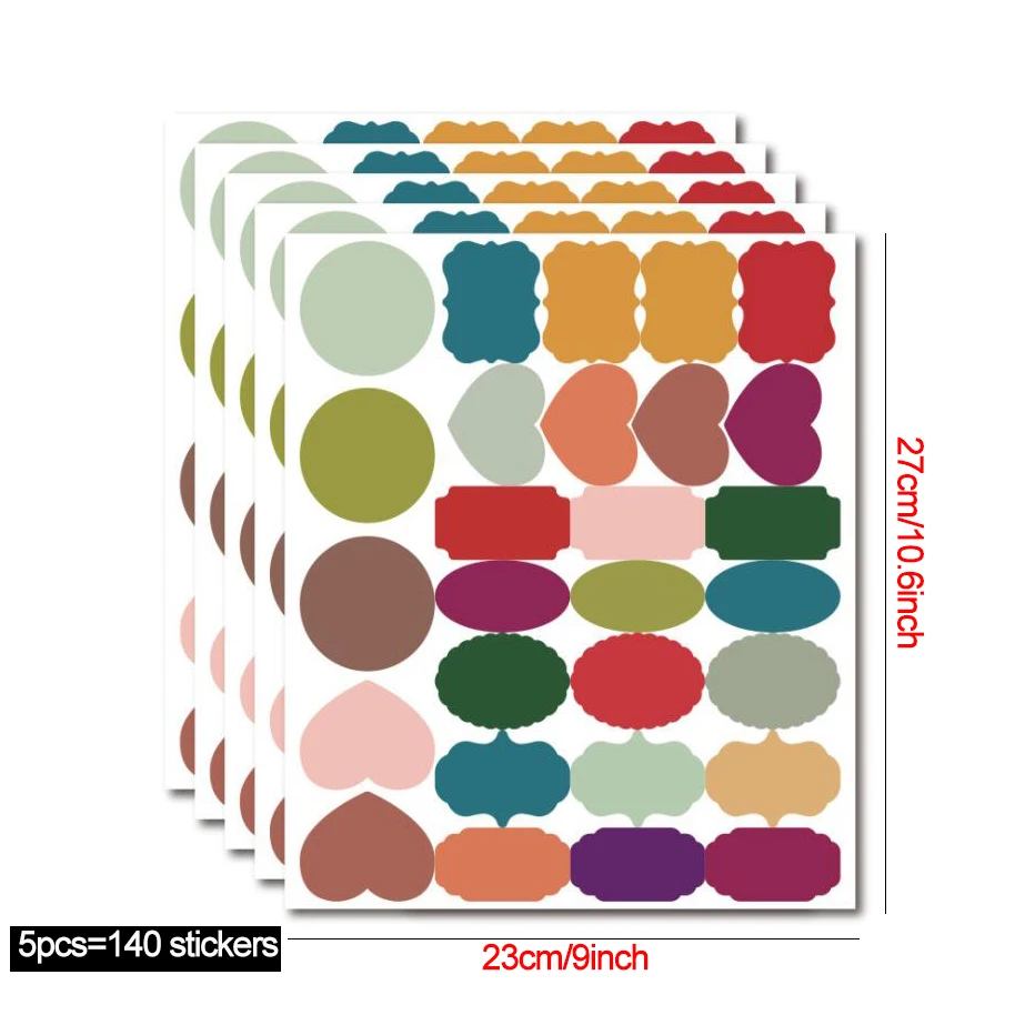 Красочные наклейки в виде доски для написания мелом с круглыми прямоугольник