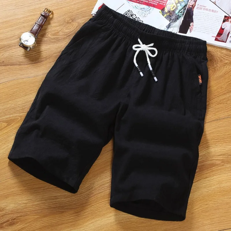 

Casual Fashion Men's Shorts New Polyester Shorts for Men Summer Solid Breathable Elastic Waist Man Sports Short Sweatpants