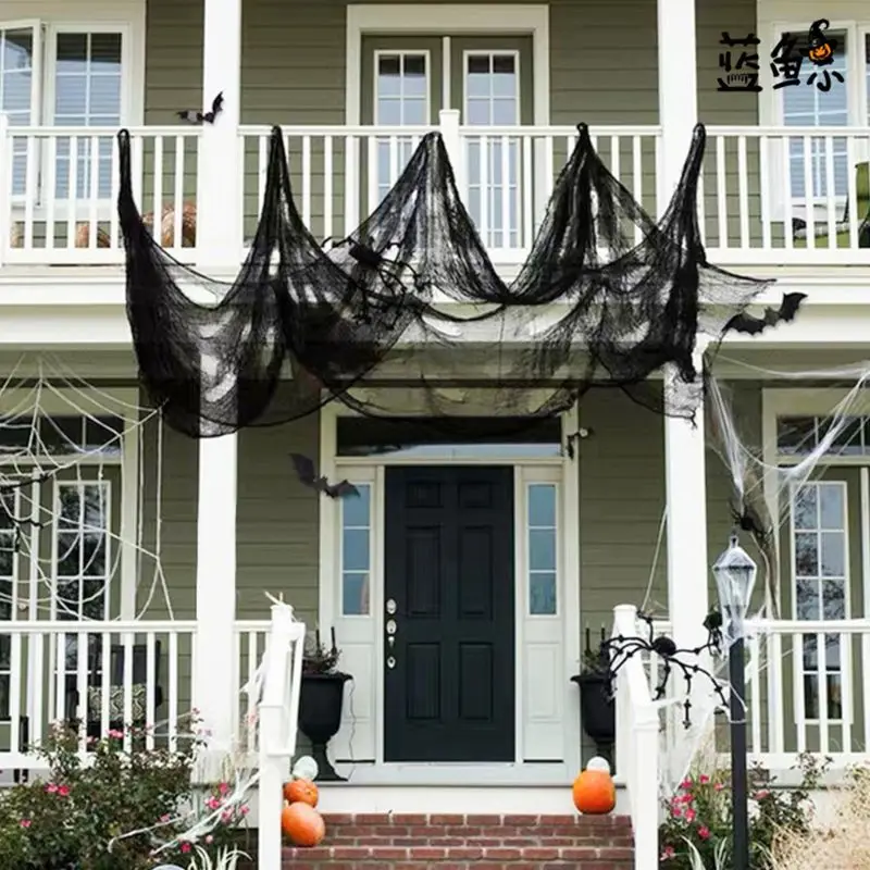 

Q0KF 1 PC Black Creepy Scary Gauze Cloth Doorways Walls Entryways Halloween 30x94''