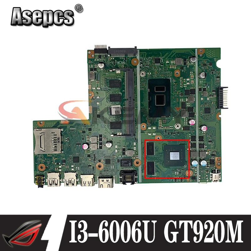 

Материнские платы X541UVK, материнская плата для ноутбука ASUS X541UJ X541UV X541U F541U A541U 100%, протестированная оригинальная материнская плата, модель GT920M