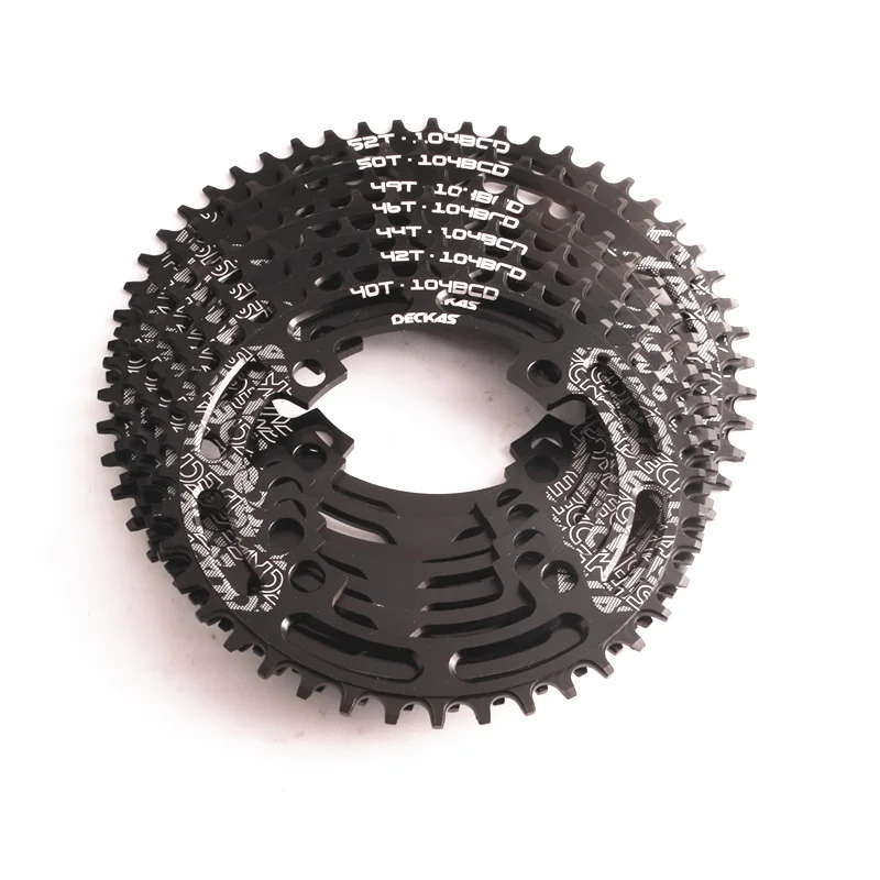 DECKAS круглый 104BCD 40/42/44/46/48/50/52T горный велосипед Звездочка MTB велосипед диаметра окружности болтов(Алюминий узкая широкая цепь из колец цепь BCD 104