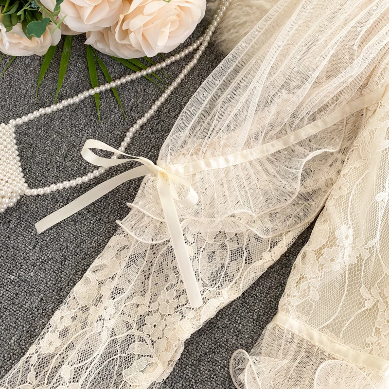 Весна 2020 новинка Женская газовая блузка с v образным вырезом и рукавами