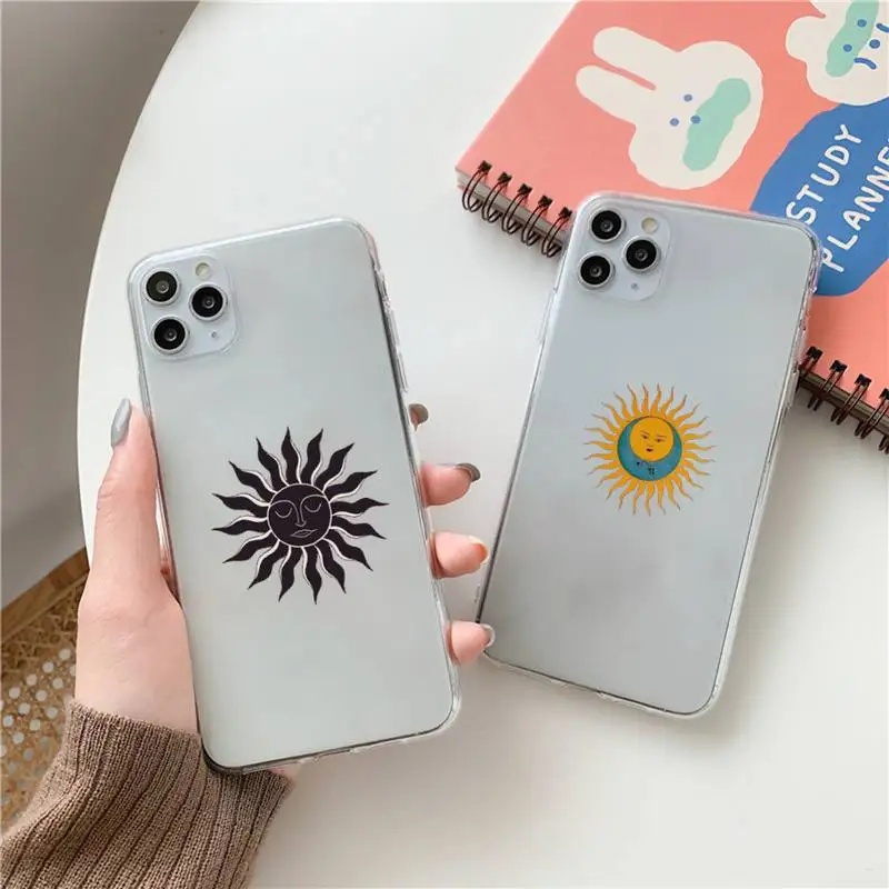 

Golden sun glitter pattern Phone Case Transparent for Clear iPhone case 11 12 mini pro XS MAX 8 7 6 6S Plus X 5S SE 2020 XR