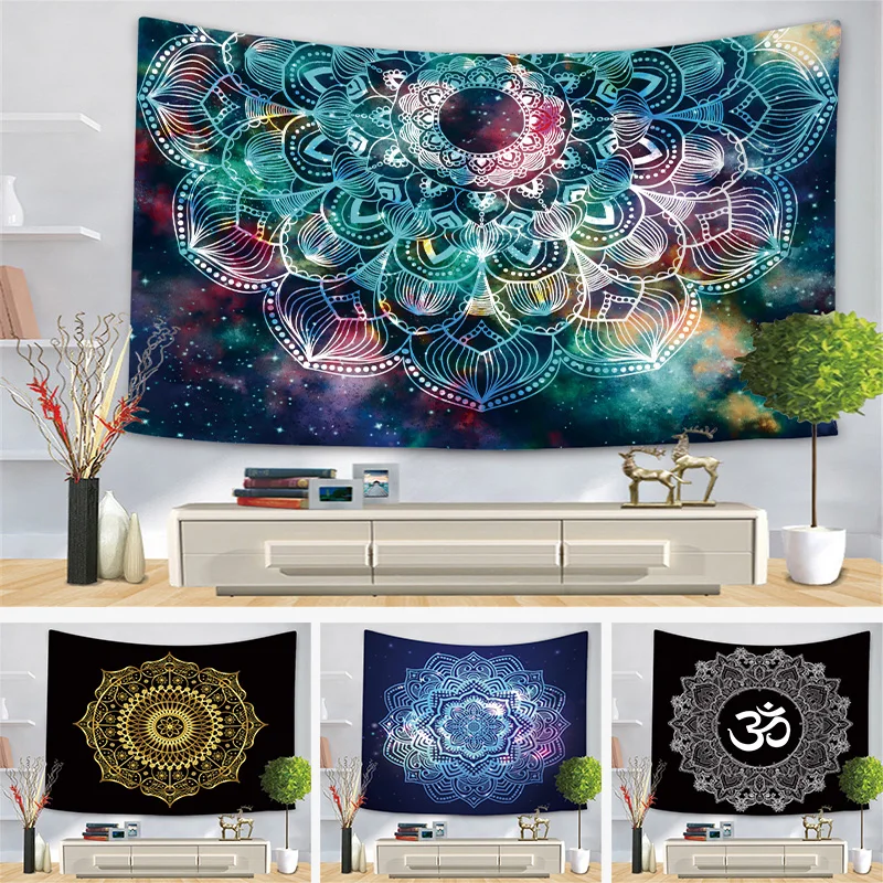 Женский гобелен в стиле бохо настенные гобелены Триппи богемный декор маленький