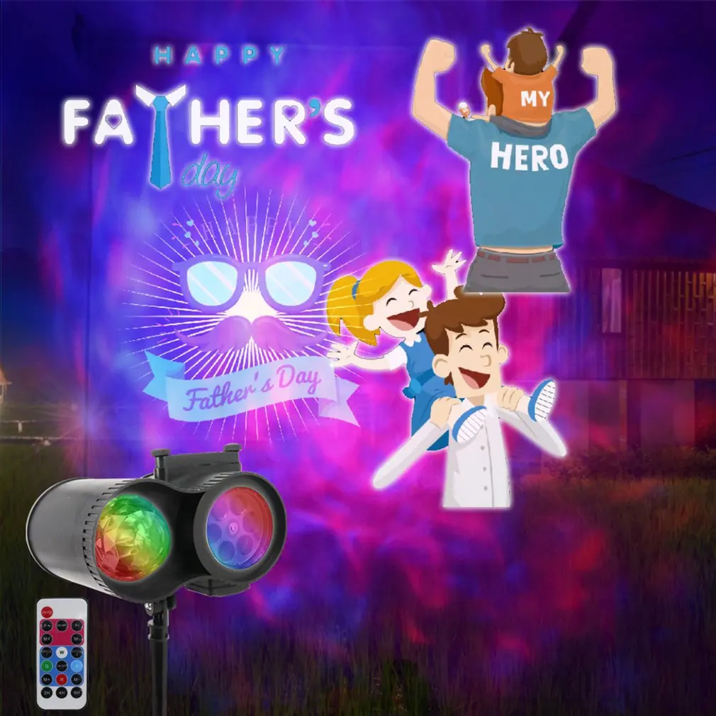 Портативный светильник для проектора на Рождество Хэллоуин двойная трубка