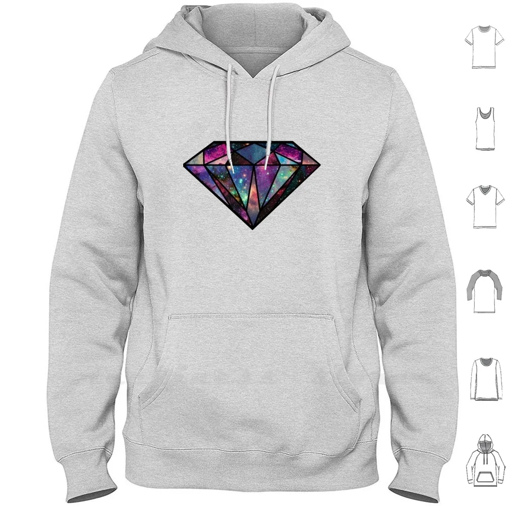 

Trippy Diamond Hoodies Long Sleeve Trippy Outer Space Diamond Galaxy Nebula Swag Trending