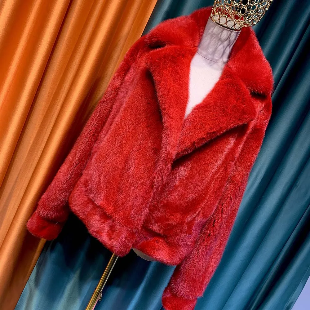 Новая стильная шуба Furealux из 100% натурального меха норки женская модная короткая