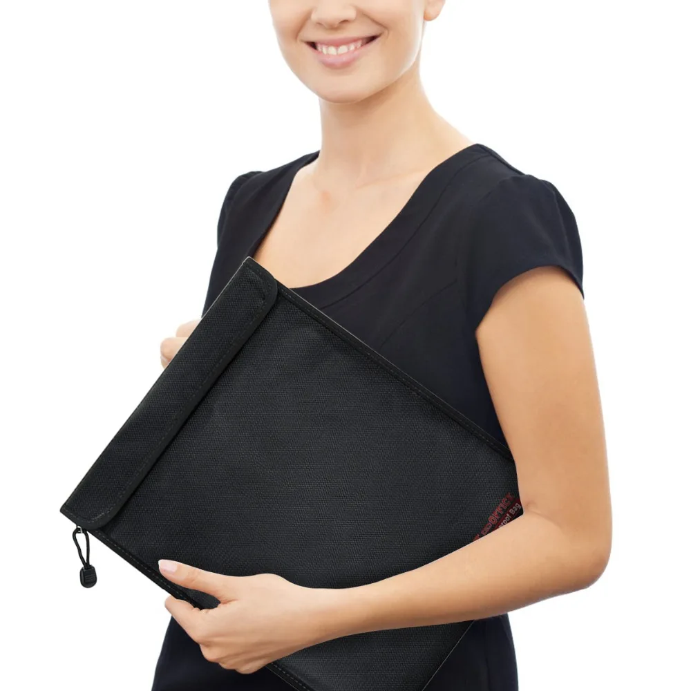 

New Large capacity Fireproof Safe Money Document Bag Water Resistant Document Holder Storage For Files Passport Valuables Zipper