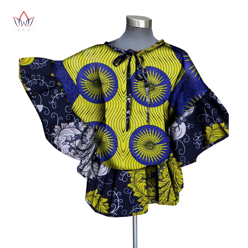 

Women Clothes 2021 African Shirts Dashikis Printed ruffle tops summer cute fashion female plus size blouse casual shirt WY8562